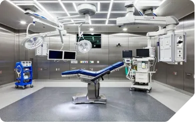 Hospital operating theatre with medical MEP services