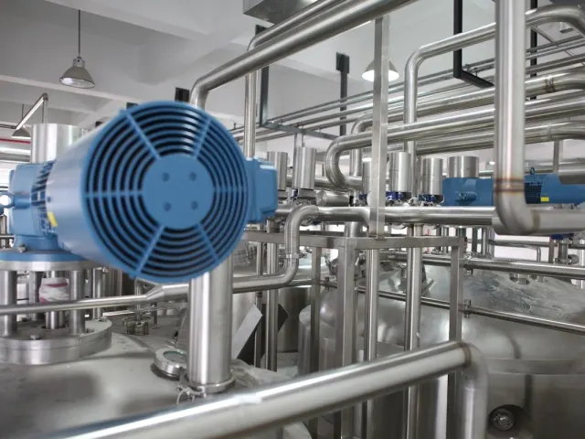 Industrial plant pump and stainless steel piping